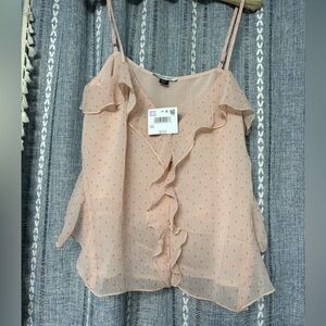 American Eagle Outfitters Light Pink Ruffle Camisole